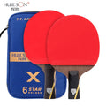 Huisheng 6 Star 5-Layer Chicken Wing Wood 2-Layer Carbon Double-Reverse Glue Table Tennis Racket