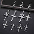 Wholesale Fine Jewelry Fashion Gold Plated 925 Sterling Silver VVS Moissanite Diamond Cross Pendant Necklace for Men Women