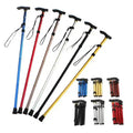 Men White Hiking Foldable Stainless Steel Tactical Collapsible Hand Walking Sticks Canes Trekking Pole