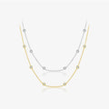 FUAMAY Trendy Engagement 18K Gold Plated 925 Silver Strand Necklace with Round Brilliant Cut Zircon Charms for Wedding & Party