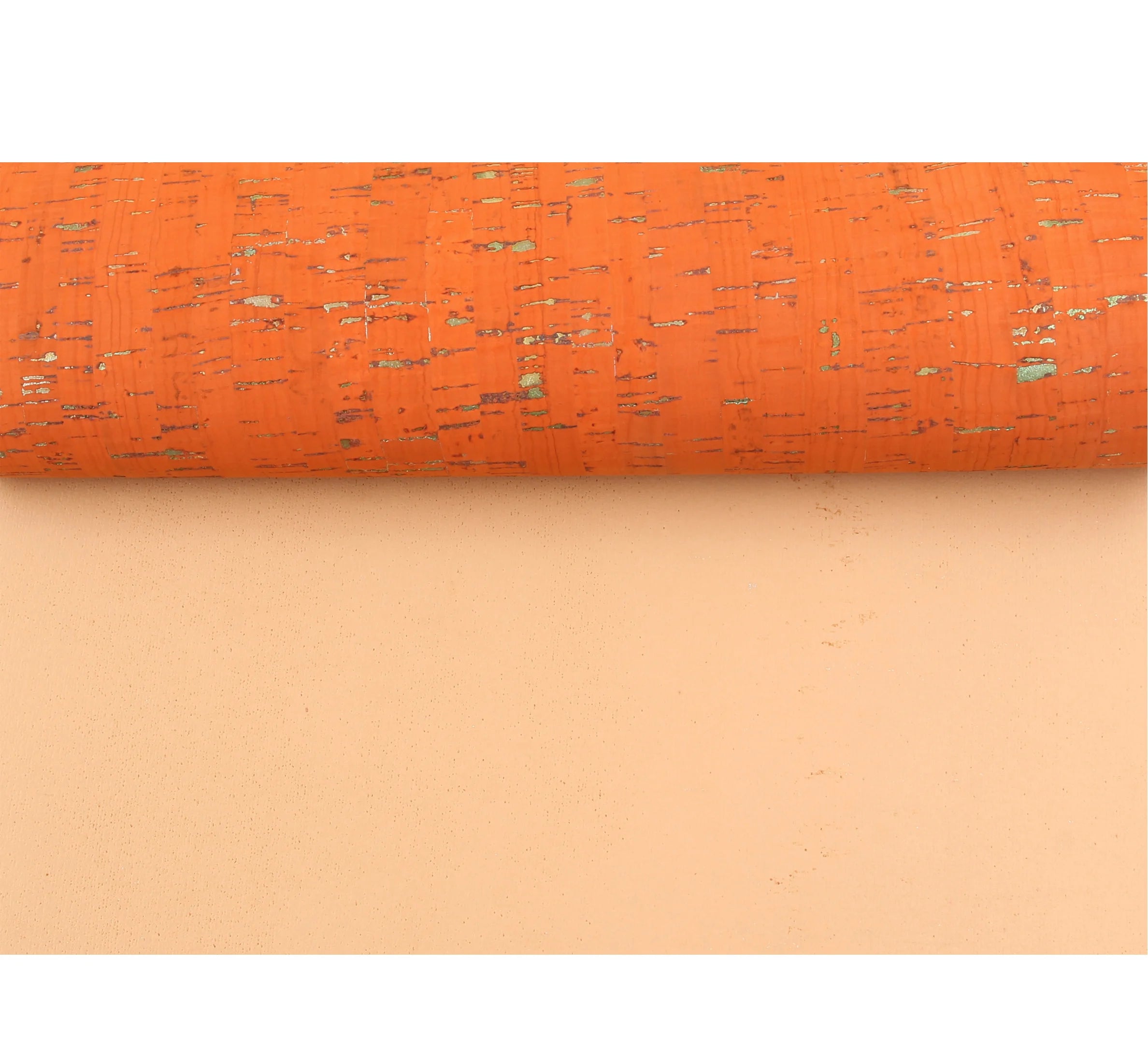 INFOCORK 45x30cm Bamboo Orange Cork Fabric Leather Sheet Metallic Foil Anti-Mildew for Crafts Toys & Packaging Boxes Durable