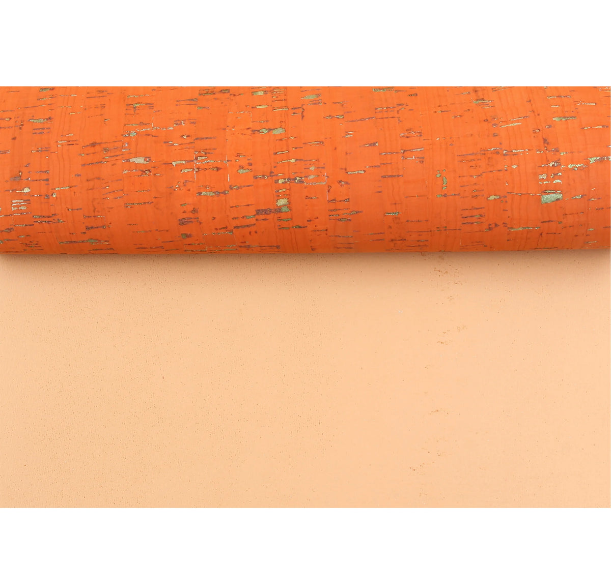 INFOCORK 45x30cm Bamboo Orange Cork Fabric Leather Sheet Metallic Foil Anti-Mildew for Crafts Toys & Packaging Boxes Durable