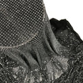 F002 Crystal Fabric Rhinestone Black Crystal Beaded Fabric Crystal Rhinestone Mesh Net Fabric