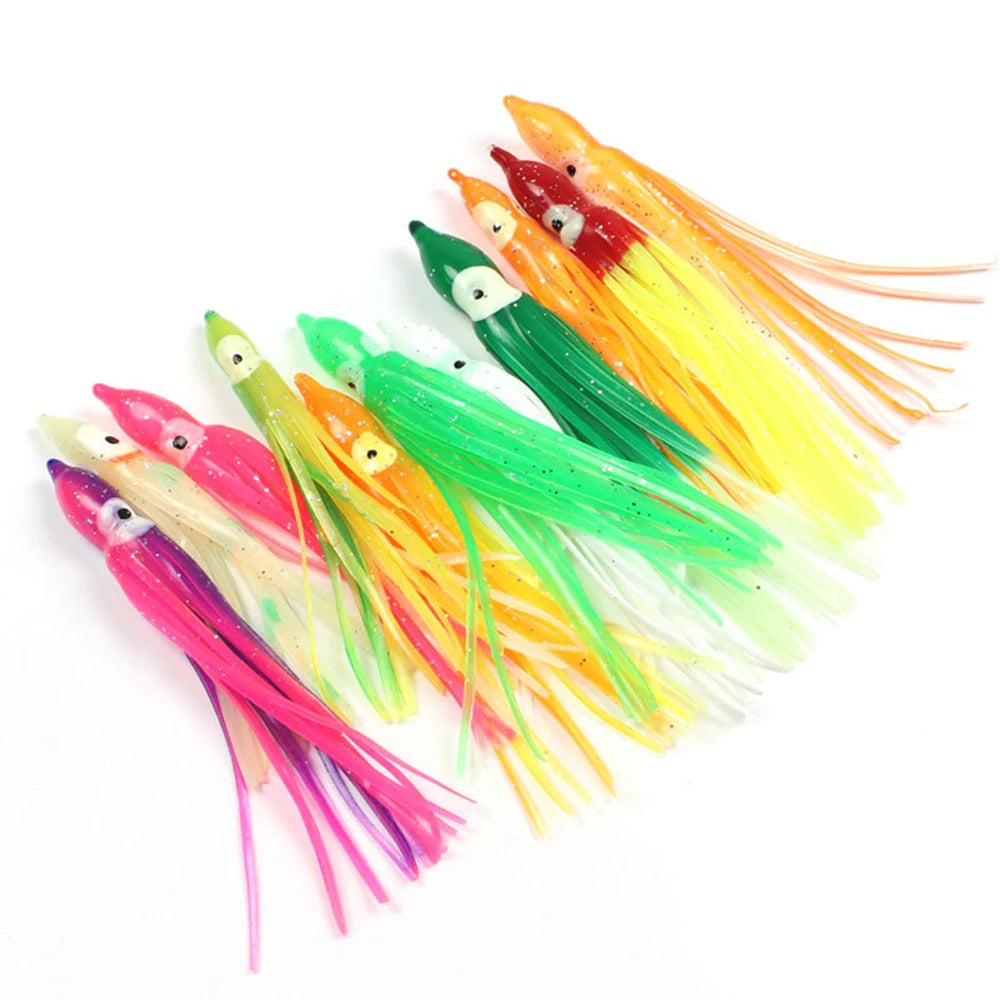 Newbility Hot Sale 5cm 7.5cm 9cm 10cm 12cm Saltwater Soft Fishing Lures Squid Skirt Lures Bait