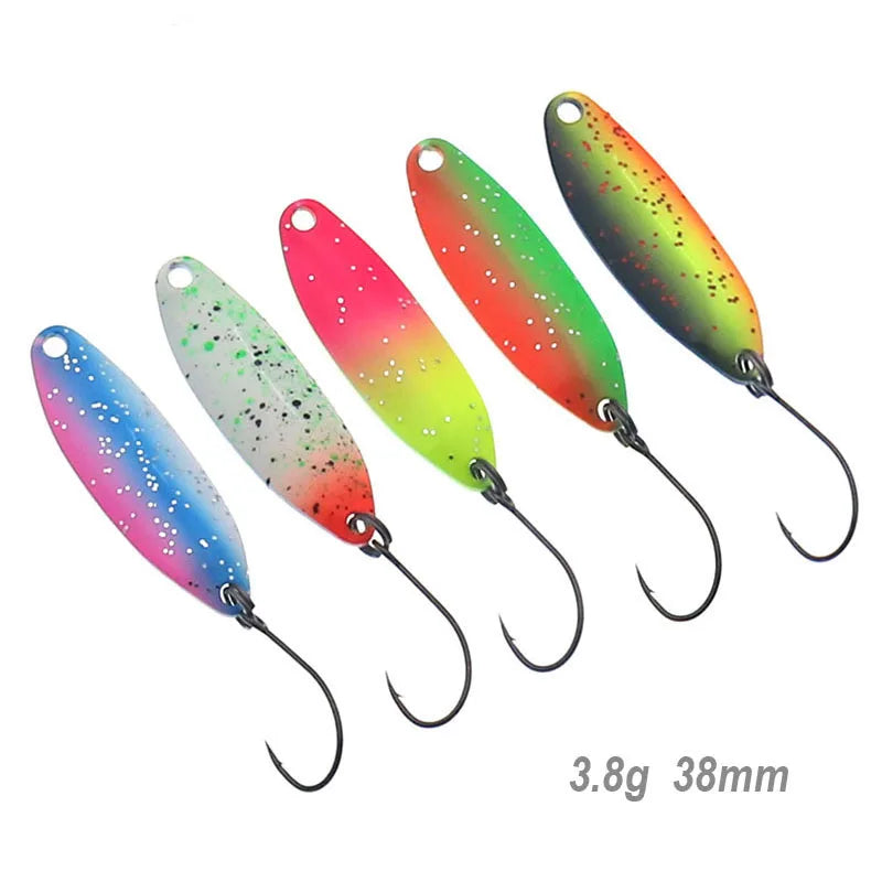 Trout Area Fishing Lure Spoon Artificial Single Hook Wobbler Spinning Baits 4g Spoon for Trout Bass Pesca Tackle