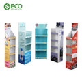 Modern Foldable Floor-Standing Cardboard Display Rack with Shelves for Chocolate Food Potato Snacks