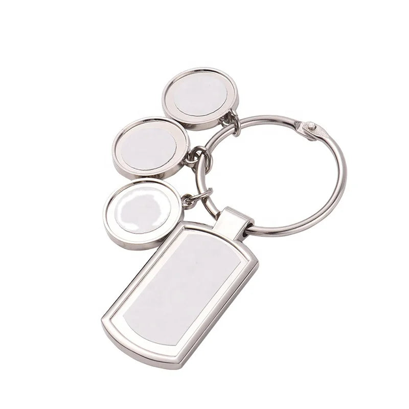 High Precision Quality Diy Custom Sublimation Blank Metal Key Chain With Stainless Steel Key Ring