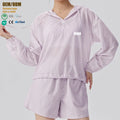 UPF 50+  Quickly Dry Light Coat Yoga Full Zip up Sleeve Sports Jackets Custom Logo Side Pockets Gym Fitness Tops for Women