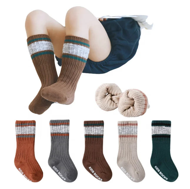 Medias Unisex Para Bebes Tube Non-slip Children's Warm Socks Combed Cotton Floor Slouch Baby Knit Socks for Toddler Boy Girl