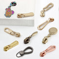 2023 Custom 3M 5# Logo  Gold Nylon Metal Slider Zipper Puller Tab Head Zip Pulls Pendant Zipper Slider 5 for Handbag