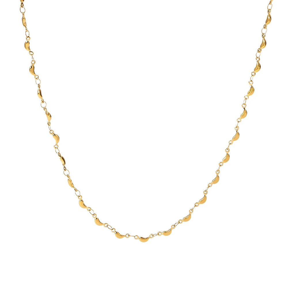 New Arrival 18K Stainless Steel PVD Plating Mini Multiple Banana Link Chain Necklace Tarnish-Free Jewelry for Women Classic