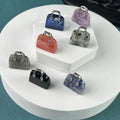 Diy Necklace Bag Pendant Creative Jade Necklace Bag Ornaments Crystal Agate Geometric Handbag Accessories