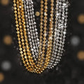 Italian Craft S925 Diamond Cut Bead Chain Sterling Silver 18K Gold Plated Beads Starlight Chain Necklace for Men and Women