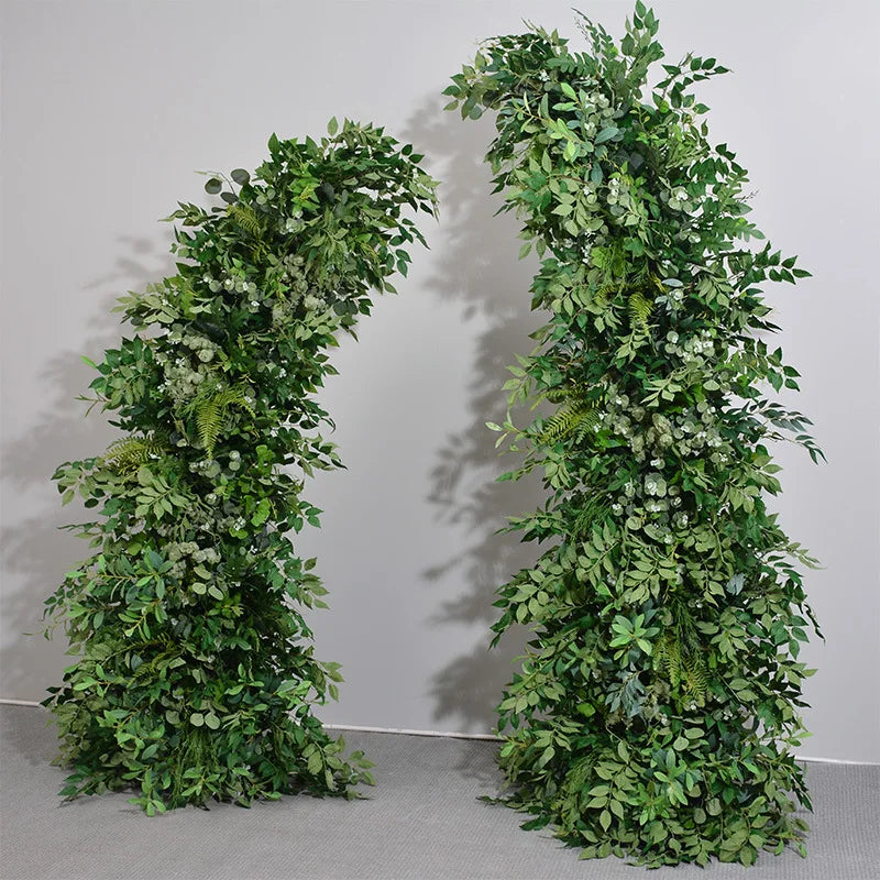 New Artificial Green Plant Rose Horn Flower Arch Horn Shelf Decoration Flower Art Wedding Background Decoration