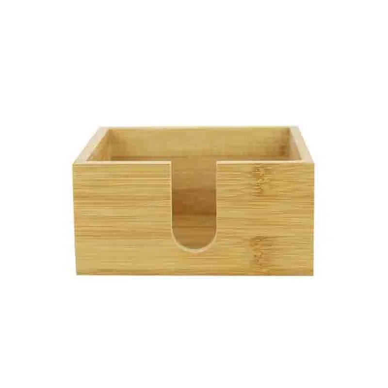 Kitchen and Hotel Wooden Paper Tissue Box Square Table Counter Top Napkin Hold Box Square Bamboo Tissue Box