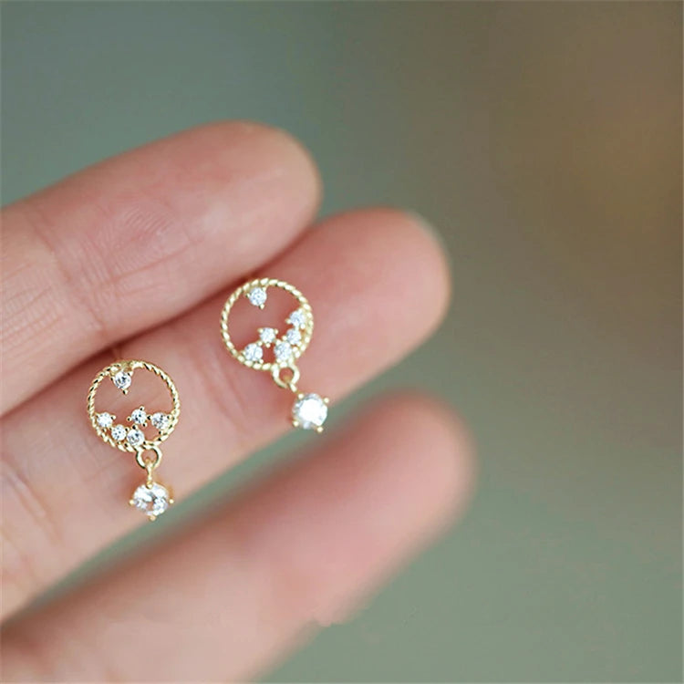 Minimalist Style S925 Wholesale Fancy Small Earrings Woman Ladies Earrings