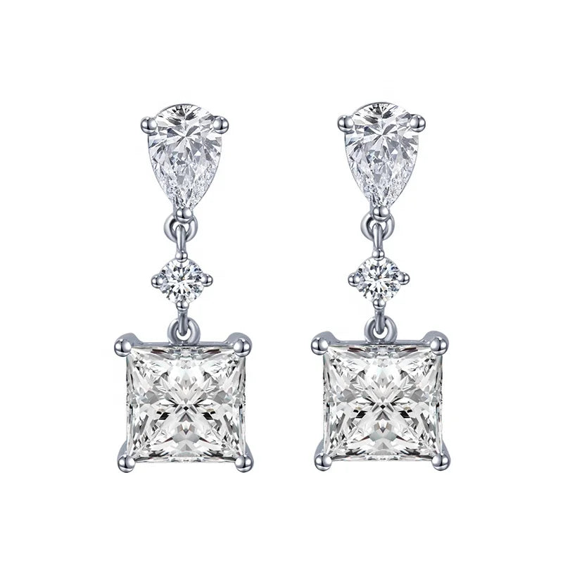 MSE-697 IGI 18K Solid Gold 1.5CT D VVS2 with Classic Design for Anniversaries Earring Princess Cut Lab Grown Diamond Ring