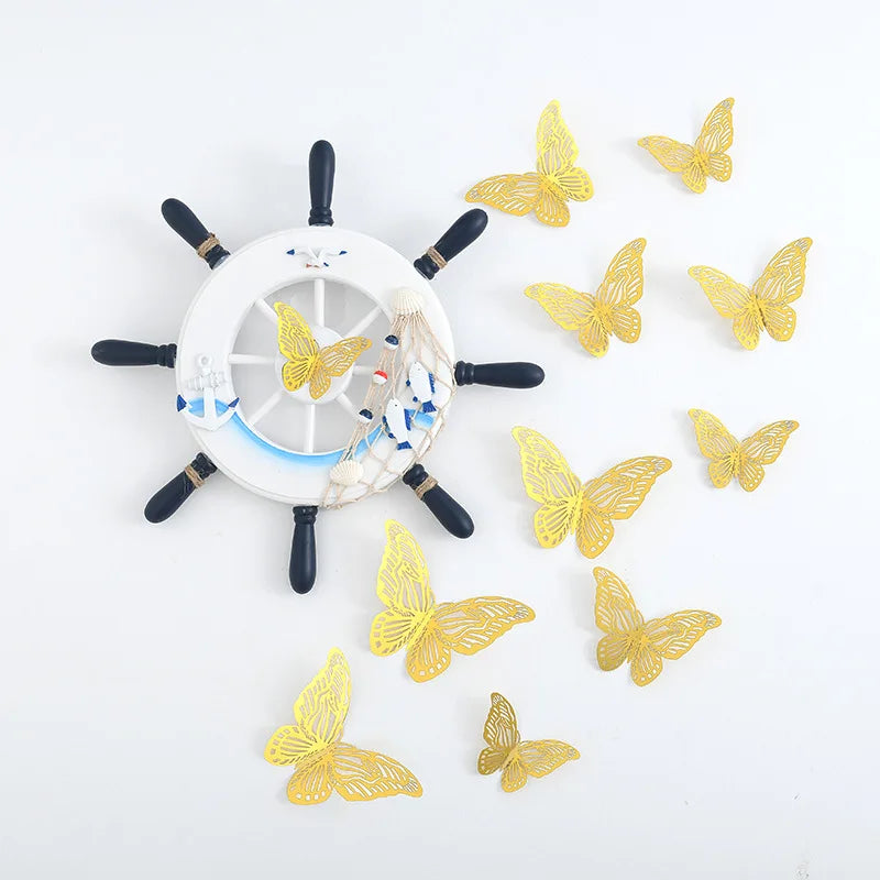 Hollow butterfly Wall Stickers 3D Three-dimensional Hollow Paper butterfly Foreign Trade Wedding Festival Layout Home Decoration