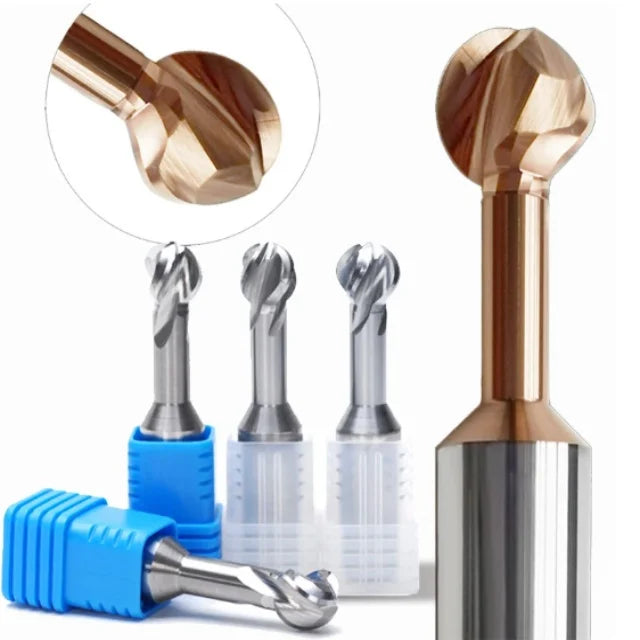 T-shaped AlTin Carbide 2 Flutes 10mm 55HRC Lollipop End Milling Cutter CNC Metal 3D Ball Slot for OEM Face Mill