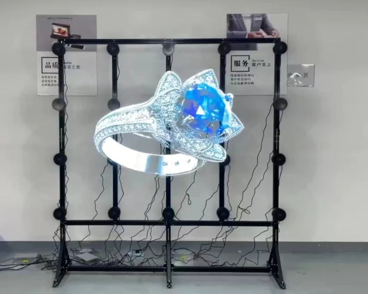 Synced Splicing 3x3 3D Fan Advertising Outdoor 3D Projector Hologram 3D Holographic Display