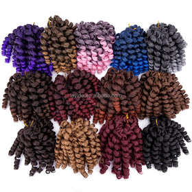 AliLeader Heat Resistant Synthetic Hair Jamaican Bounce Jumpy Wand Curl Crochet Braid Hair Extension
