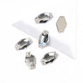 YANRUO 3261 Clear Hexagon Sew on Rhinestones Beads in Bulk for  Shoes