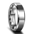 OAHLAN 6MM 8MM Tungsten Carbide Rings High Polished Ring Tungsten Wedding Band for Women Men Beveled Edge Fashion Jewelry Ring