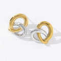 Trendy Jewelry 18K Gold Stainless Steel Polished Minimalist Twisted Love Heart Hoop Earrings for Women