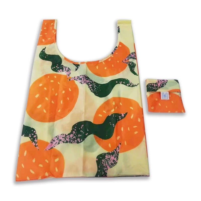 Personalized Custom Printed Fashion Folding Polyester Shopping  Bag  Used for Packing  Clothes  Fruits and Etc