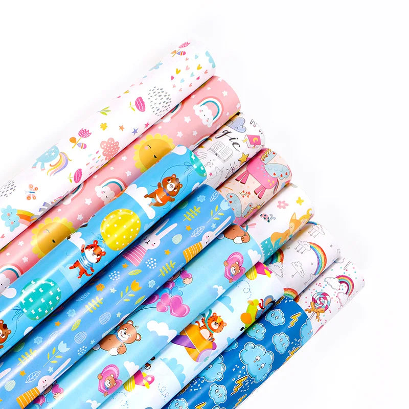 SY 80g Birthday Gift Wrapping Paper 50*70cm Moisture-Proof Coated Sheets for Crafting Stickers Gift Packing