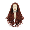Celebrity 180% Density Preplucked Natural Hairline Natural Brown 350 Color 28inch Synthetic Lace Wigs Heat Resistant