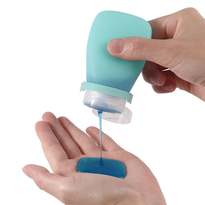 Empty 2 Oz Leak Proof Portable Reusable Silicone Travel Size Bottle Toiletry Cosmetic Container Travel Bottles 60ml for Lotion