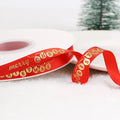 Single Face Custom Luxury Gold Stamping Grosgrain Satin Printed High Tenacity Ribbon Wholesale Roll with Logo for Christmas Tree