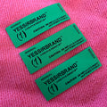 Laser Cut Neat Edge Suits Clothing Labellow Minimum Damask Woven Tag With Private Brand Name