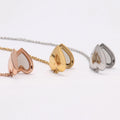 Valentine's Day Jewelry Plated Blank Sublimation Photo Locket Necklace Stainless Steel Memory Picture Love Heart Locket Pendant