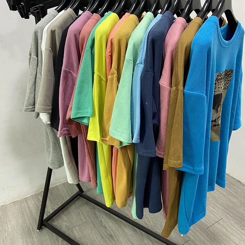 Wholesale High-quality Fashion Design Short Sleeve T-shirts Mixed Gender Factory Stock Casual