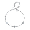 Shiny Moissanite Flower Charm Bracelet for Women Wedding Party S925 Silver with White Gold Plating Jewelry