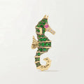 LOZRUNVE Rainbow CZ Stone Sea Animal Hippocampus Stud Earring Sterling Silver 925 Jewelry