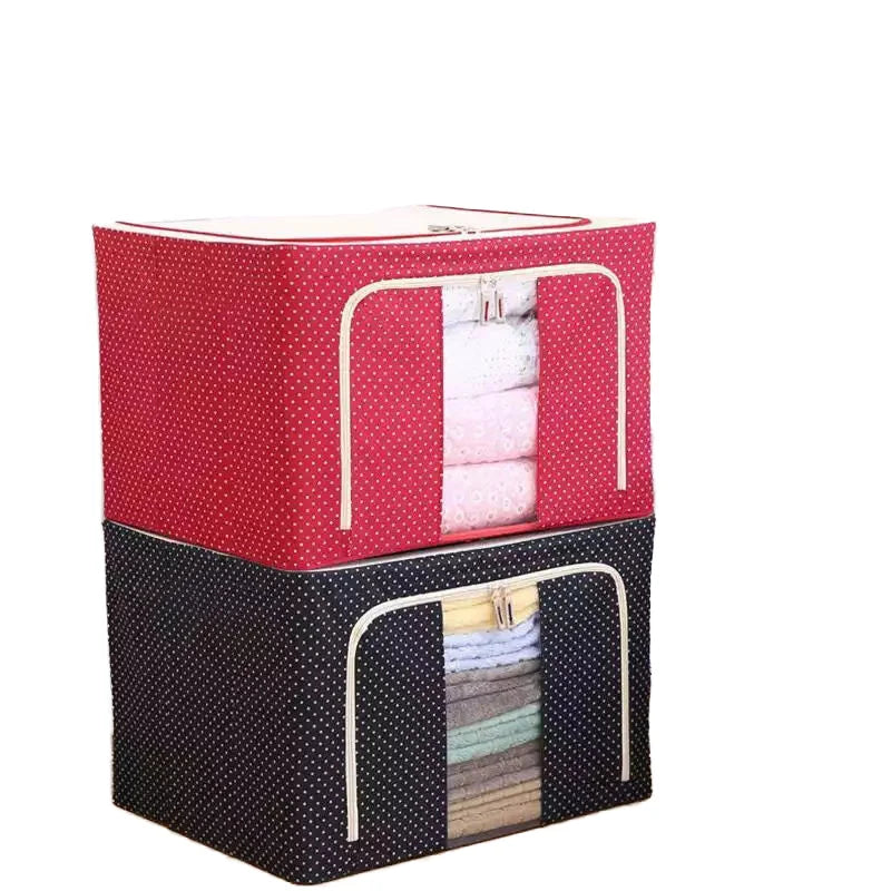Factory Wholesale 24L Steel Frame Clothing Organizer Oxford Cloth Quilt Storage Bag Foldable Cloth Storage Box MegaBDM