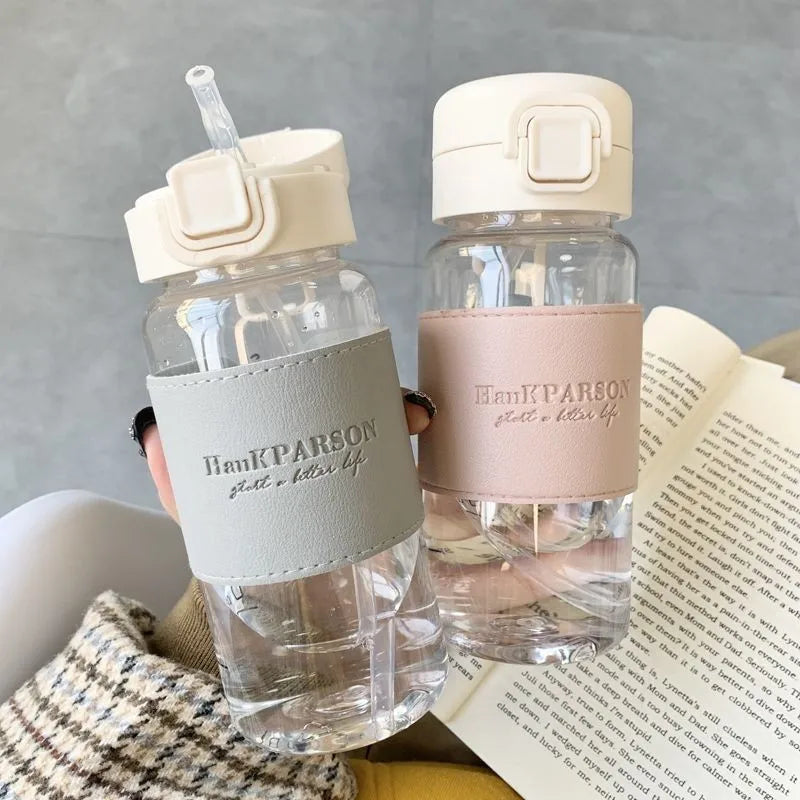 Factory Wholesale Water Bottle Plastic Transparent Girls School Kids Business Gift Water Bottles with Lid