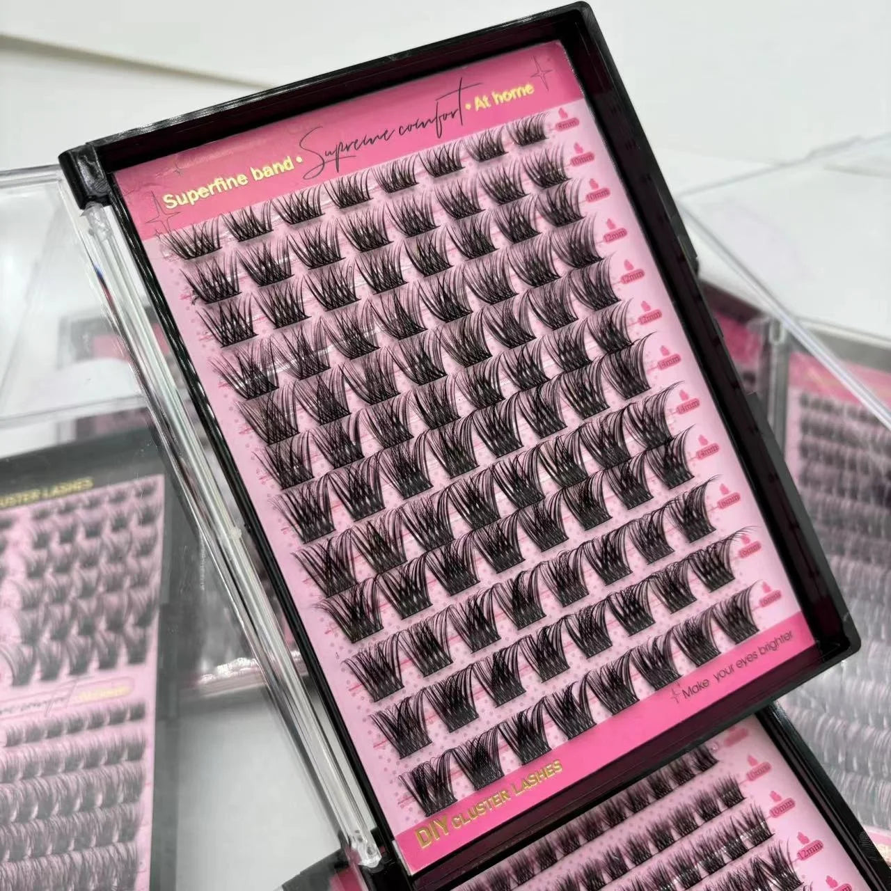 Wholesale Self Apply D Curl Cluster Eyelashes Kit Pre Cut Individual Lash 3d Faux Mink Diy Segment Lash Kit Extension Lash Diy