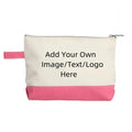 Custom Printed Logo with Zipper Pouch for Travel Large Storage Toiletry Organizer Cotton Canvas Cosmetics Makeup Bags