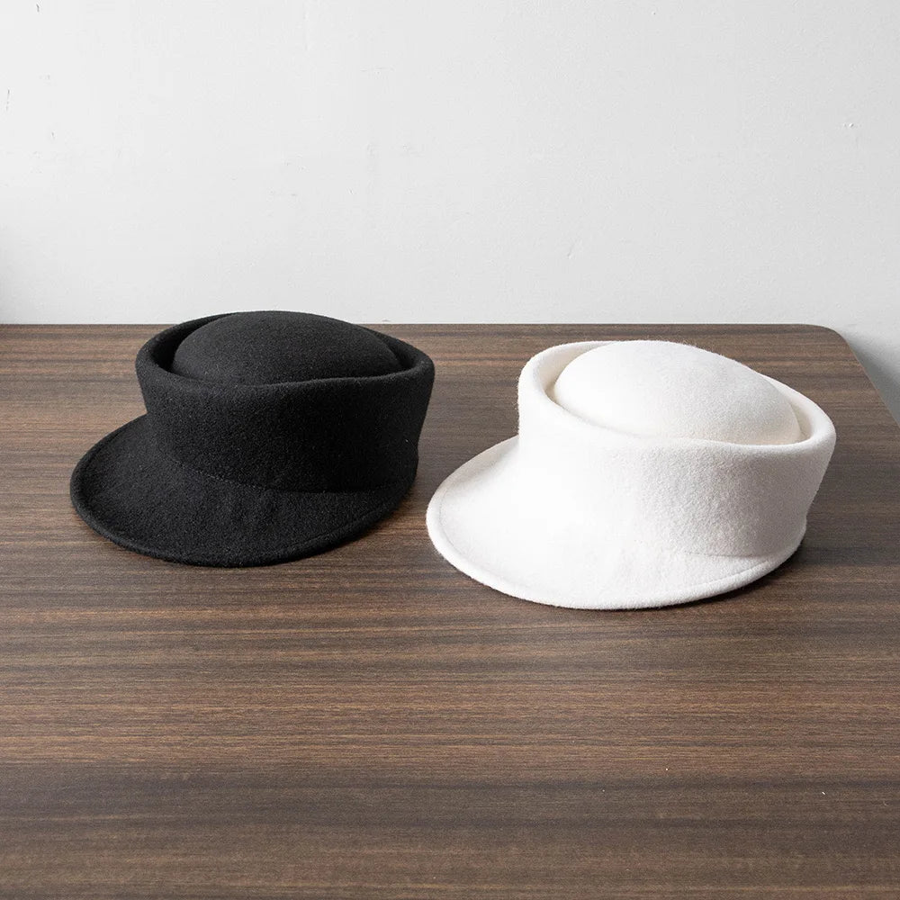 2025 New Arrival Fashion Trendy Women Elegant Ladies Stylish Telescopes Crown Fitted Wool Felt Baseball Cap