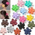 Ins Hot Selling Plastic Hair Claw Clips 7.5cm ABS Material Pure Color Flower Hair Claws for Women