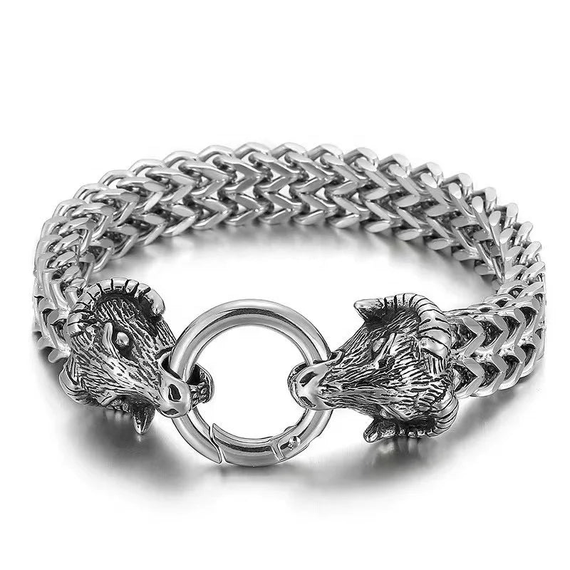 Animal Design Bracelets Lion/Ghost/Goat/Wolf 316 L Stainless Steel Charms Cuff Bangles Wholesale Directly