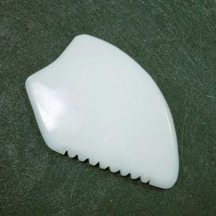 HZ Wholesale Natural Gemstone Jade Gua Sha Tool for Face White Jade Gua Sha