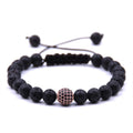Adjustable Rhinestone Crystal Balls Gemstone Bracelets for Men Friendship Aromatherapy Diffuser Woven 8MM Beaded Bangle Jewelry