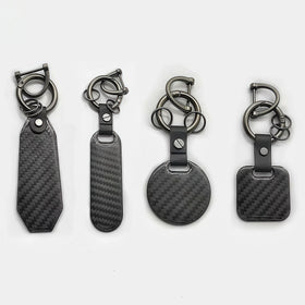 Professional Wholesale Custom Desgin Logo Car Brand Carbon Fiber Style Car Key Chain Microfiber Leather Metal Keychain