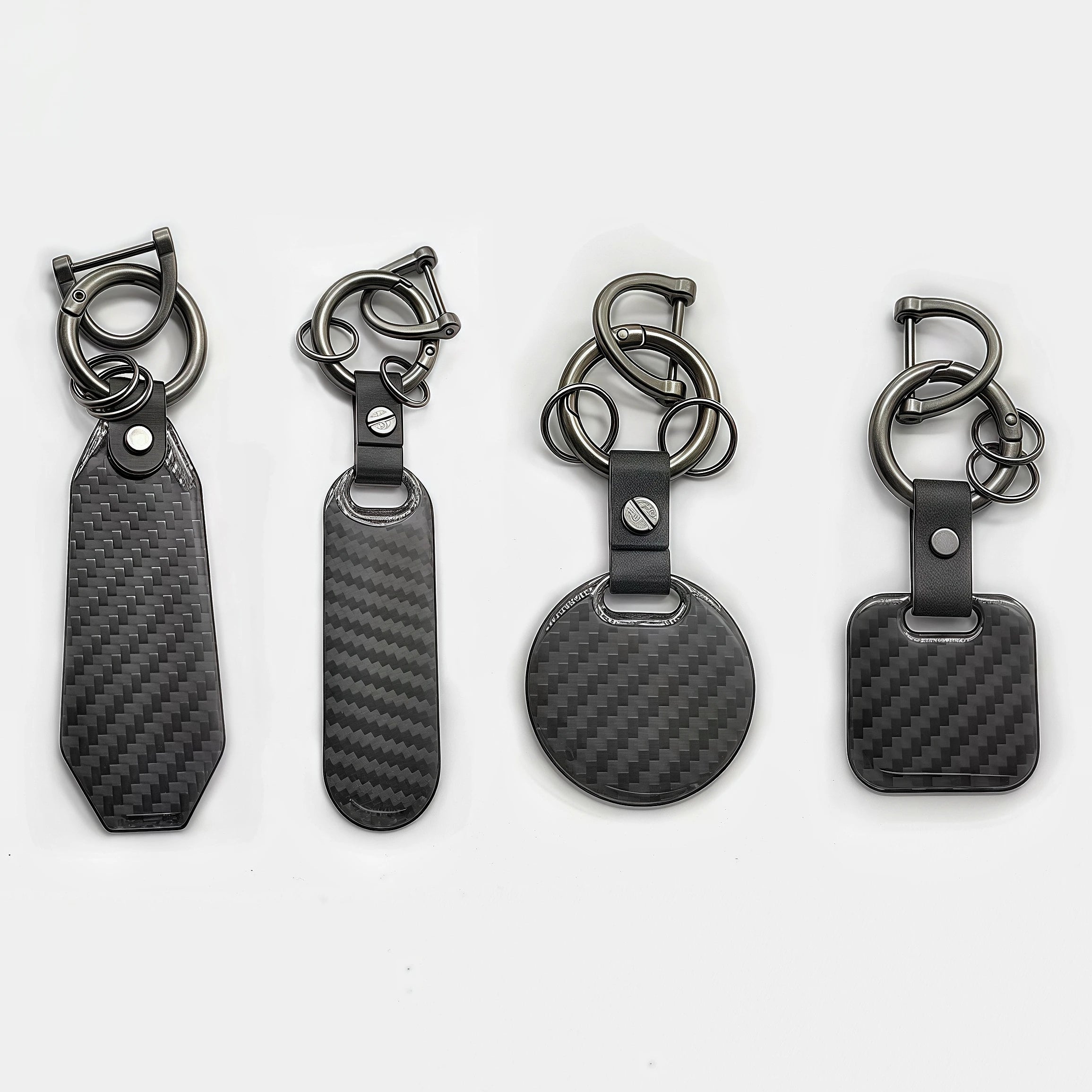 Professional Wholesale Custom Desgin Logo Car Brand Carbon Fiber Style Car Key Chain Microfiber Leather Metal Keychain