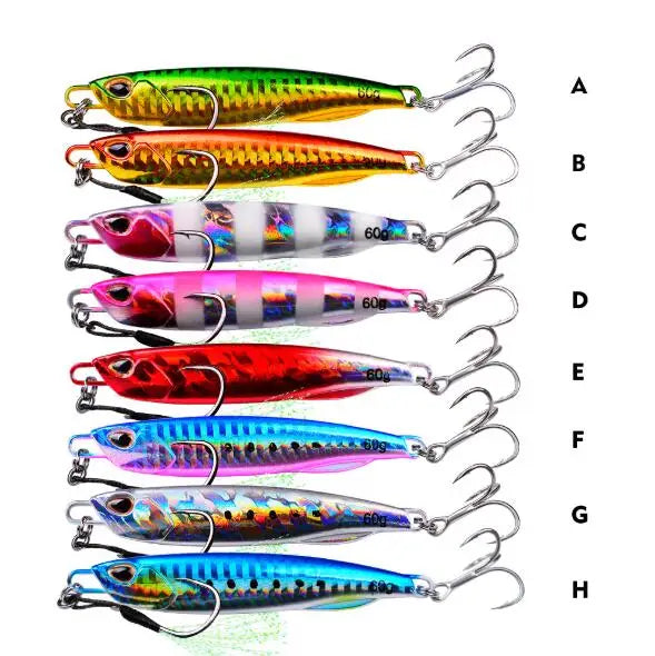 Luminous 10g 15g 20g 30g 40g 50g 60g Saltwater Slow Jigging Lures Metal Jig Sea Lure Fishing Lures